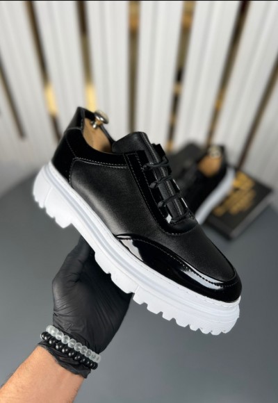 YENİ SEZON PRD PREMIUM CASUAL MODEL - SİYAH RUGAN & MAT DERİ