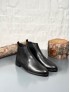 2025 KLASİK İTALYAN BANDAJLI SİYAH  DERİ BOT - SİYAH MAT DERİ BOT