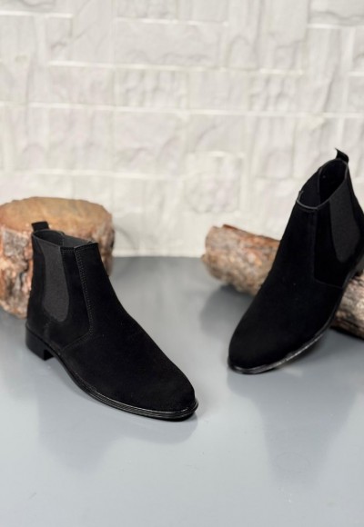 2025 KLASİK İTALYAN BANDAJLI SİYAH SÜET BOT - SİYAH SÜET