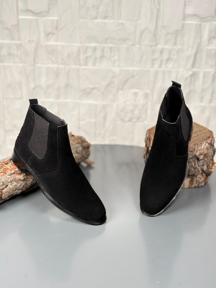 2025 KLASİK İTALYAN BANDAJLI SİYAH SÜET BOT - SİYAH SÜET