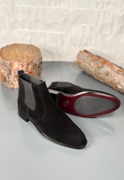 2025 KLASİK İTALYAN BANDAJLI SİYAH SÜET BOT - SİYAH SÜET