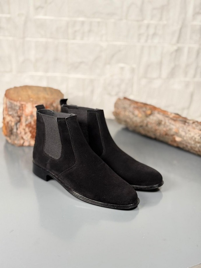 2025 KLASİK İTALYAN BANDAJLI SİYAH SÜET BOT - SİYAH SÜET