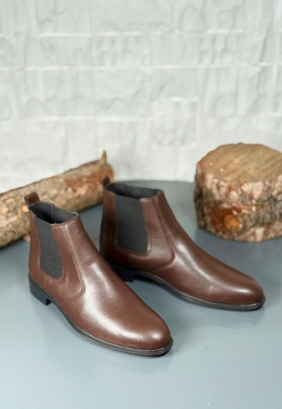  2025 KAHVE DERİ ZRA KLASİK NEOLİT TABAN BOT - KAHVE  DERİ