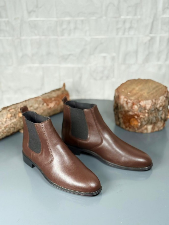  2025 KAHVE DERİ ZRA KLASİK NEOLİT TABAN BOT - KAHVE  DERİ