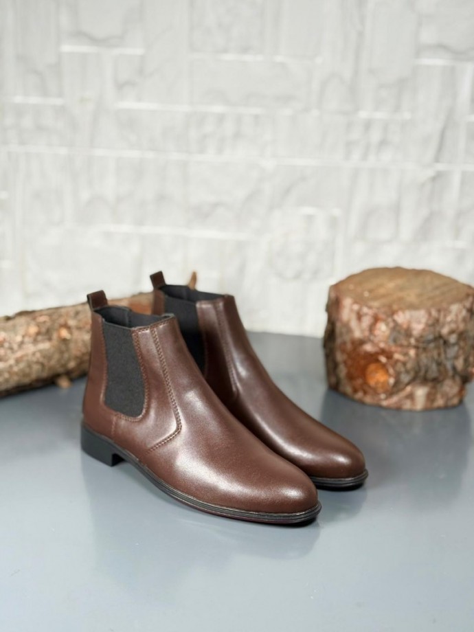  2025 KAHVE DERİ ZRA KLASİK NEOLİT TABAN BOT - KAHVE  DERİ