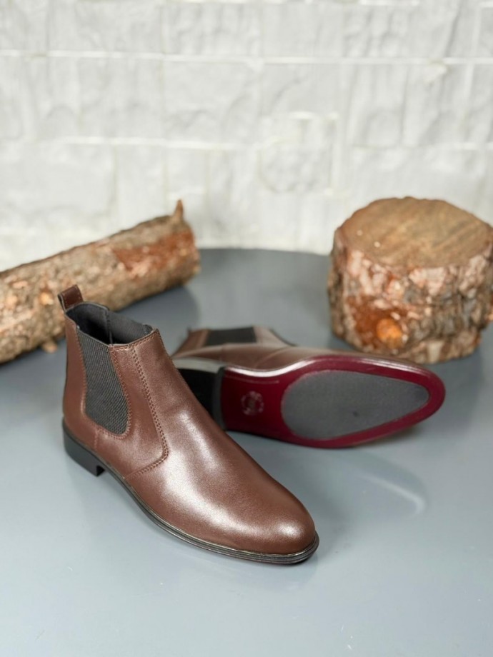  2025 KAHVE DERİ ZRA KLASİK NEOLİT TABAN BOT - KAHVE  DERİ