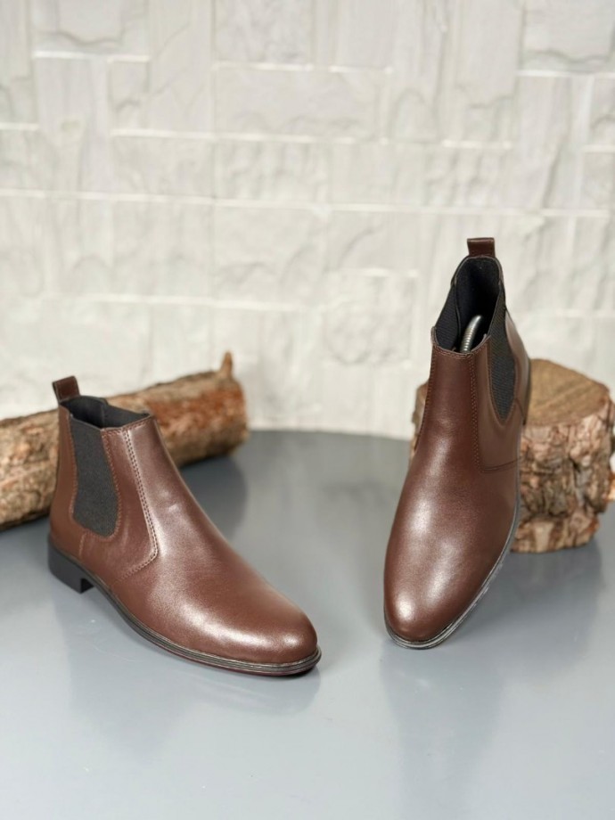  2025 KAHVE DERİ ZRA KLASİK NEOLİT TABAN BOT - KAHVE  DERİ