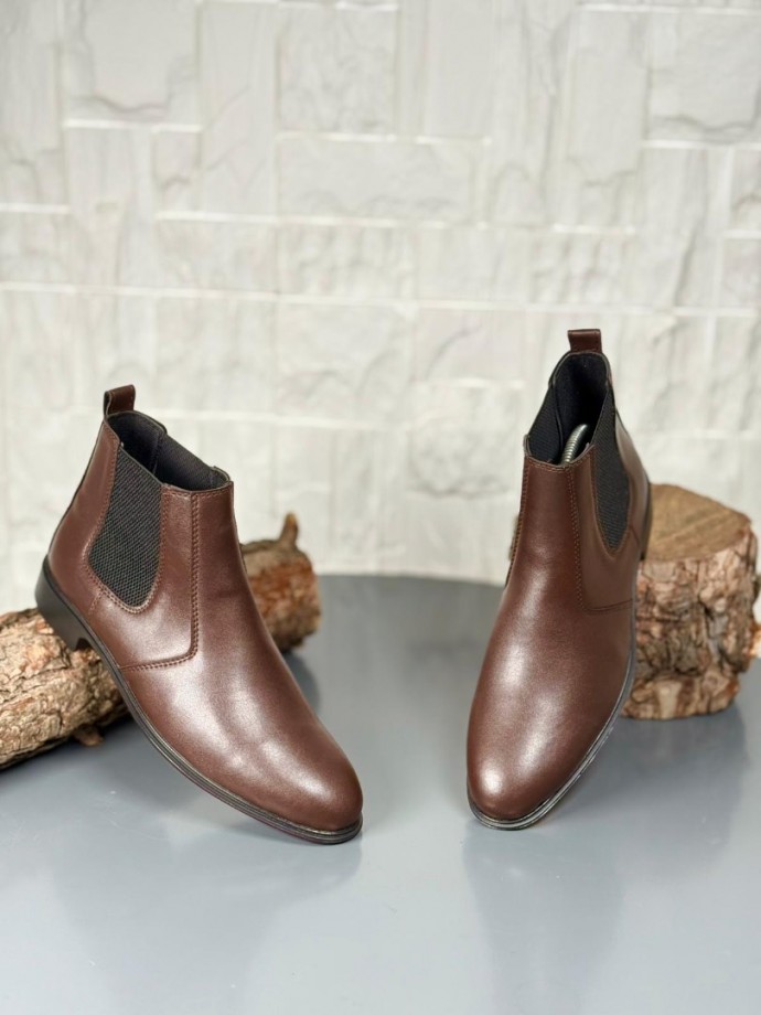  2025 KAHVE DERİ ZRA KLASİK NEOLİT TABAN BOT - KAHVE  DERİ