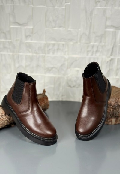  2025 KAHVERENGİ DERİ ZRA EVA TABAN BOT - KAHVERENGİ DERİ BOT