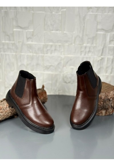  2025 KAHVERENGİ DERİ ZRA EVA TABAN BOT - KAHVERENGİ DERİ BOT