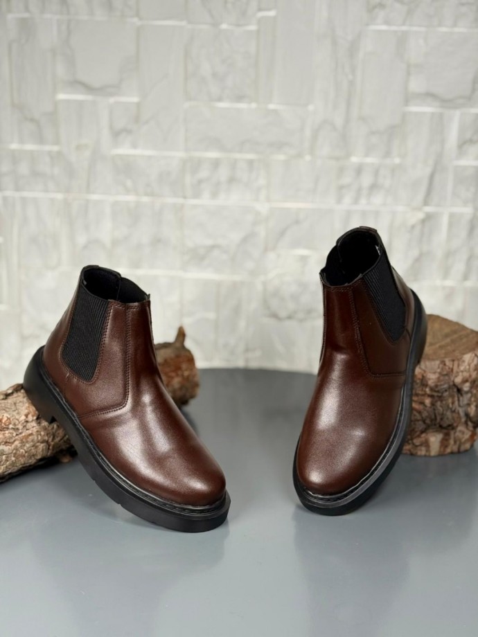  2025 KAHVERENGİ DERİ ZRA EVA TABAN BOT - KAHVERENGİ DERİ BOT