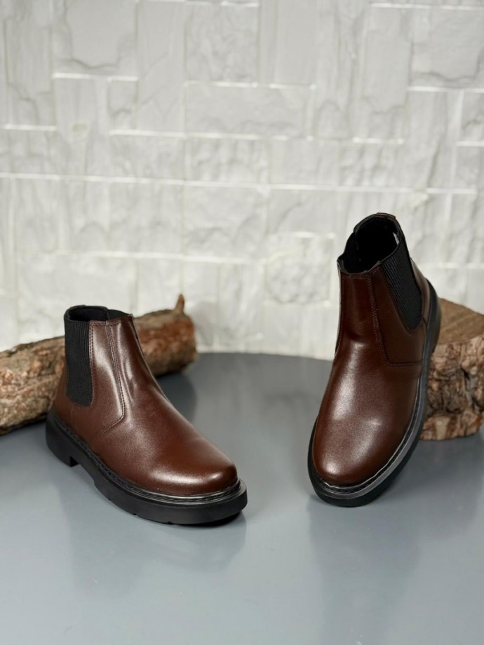  2025 KAHVERENGİ DERİ ZRA EVA TABAN BOT - KAHVERENGİ DERİ BOT