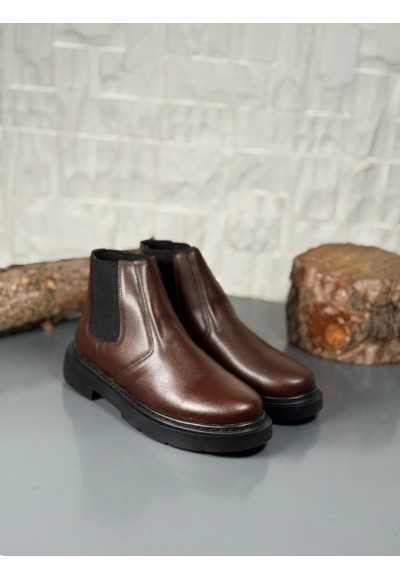  2025 KAHVERENGİ DERİ ZRA EVA TABAN BOT - KAHVERENGİ DERİ BOT