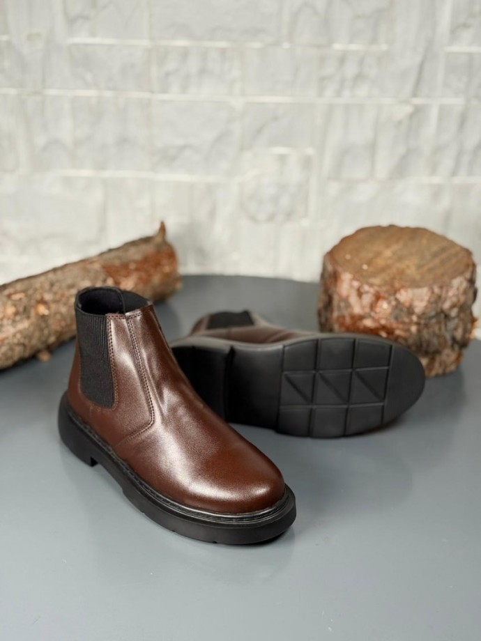  2025 KAHVERENGİ DERİ ZRA EVA TABAN BOT - KAHVERENGİ DERİ BOT