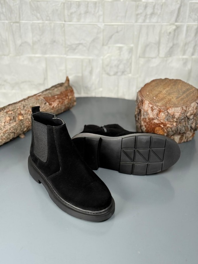  2025 SİYAH SÜET FERMUARLI EVA TABAN BOT - SİYAH SÜET BOT