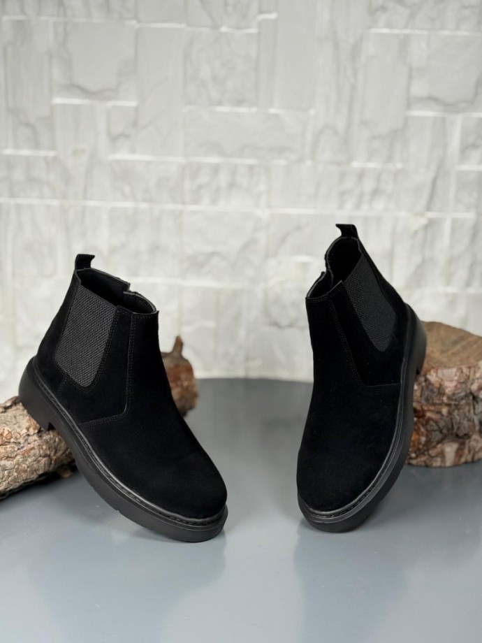  2025 SİYAH SÜET FERMUARLI EVA TABAN BOT - SİYAH SÜET BOT