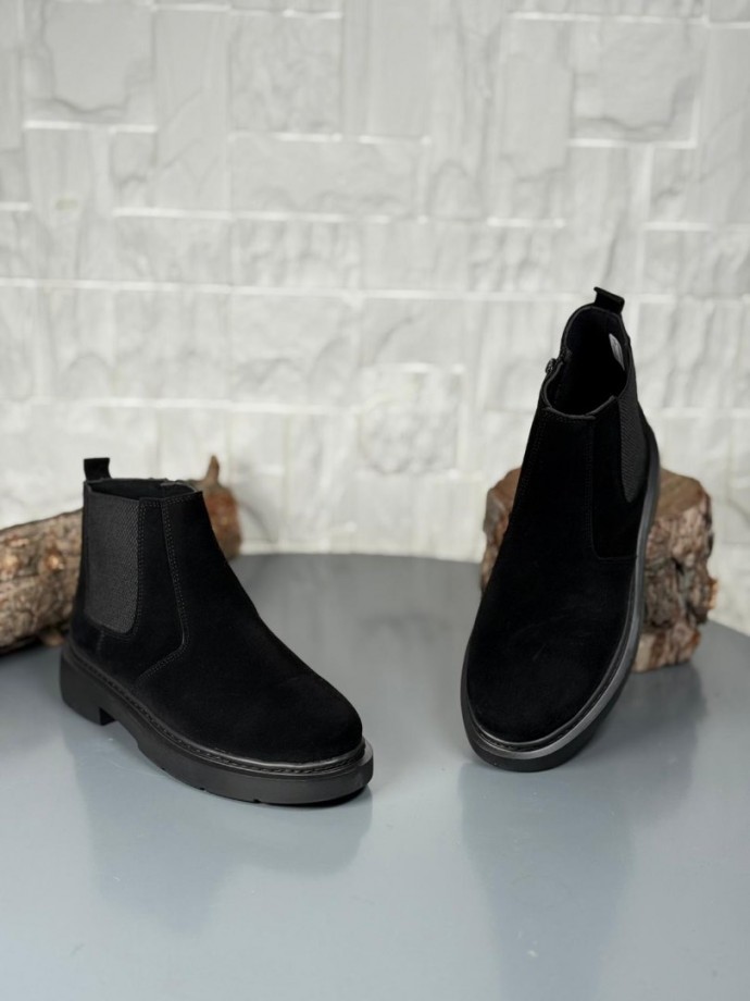  2025 SİYAH SÜET FERMUARLI EVA TABAN BOT - SİYAH SÜET BOT