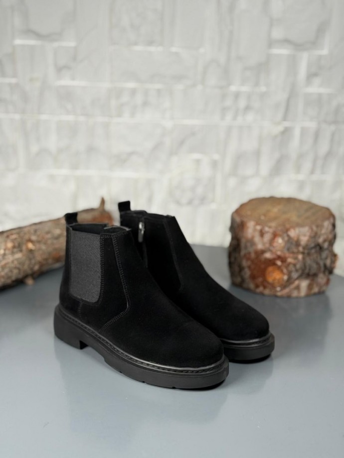  2025 SİYAH SÜET FERMUARLI EVA TABAN BOT - SİYAH SÜET BOT