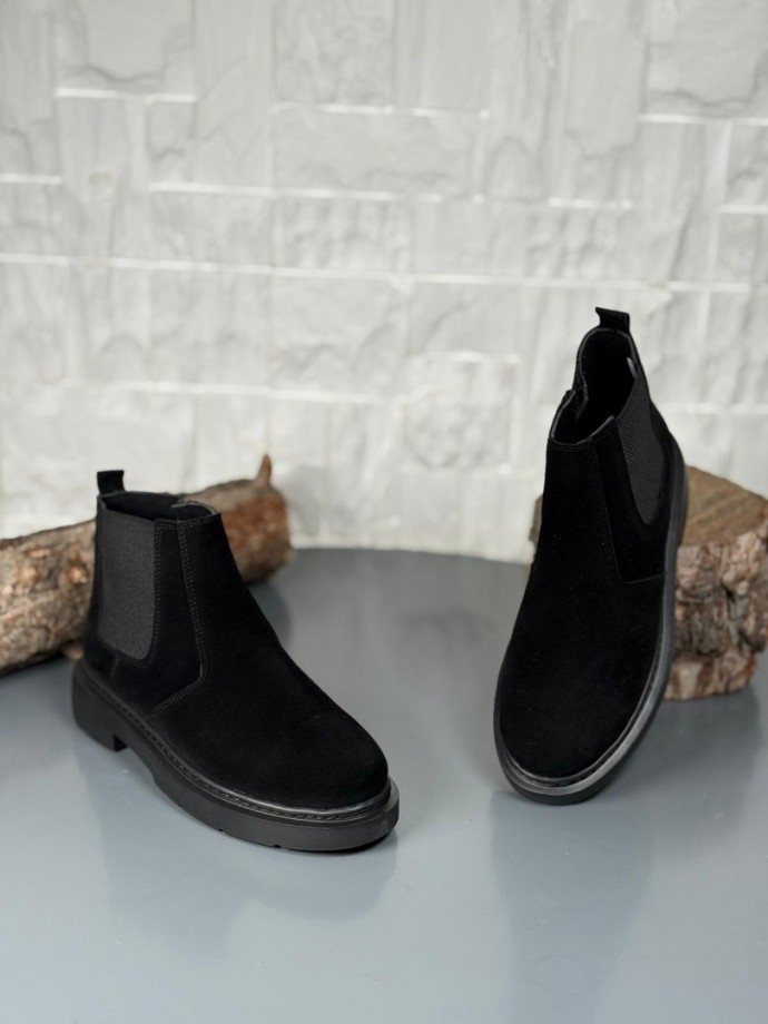  2025 SİYAH SÜET FERMUARLI EVA TABAN BOT - SİYAH SÜET BOT