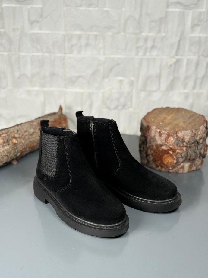  2025 SİYAH SÜET FERMUARLI EVA TABAN BOT - SİYAH SÜET BOT