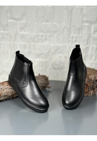  2025 SİYAH DERİ CHELSEA SİSLEY EVA TABAN BOT  - SİYAH DERİ BOT