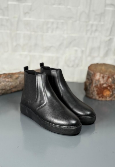  2025 SİYAH DERİ CHELSEA SİSLEY EVA TABAN BOT  - SİYAH DERİ BOT
