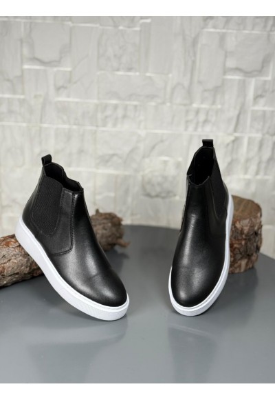  2025 SİYAH DERİ CHELSEA SİSLEY EVA TABAN BOT  - SİYAH DERİ BOT