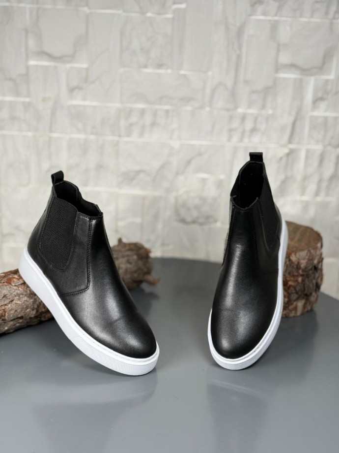  2025 SİYAH DERİ CHELSEA SİSLEY EVA TABAN BOT  - SİYAH DERİ BOT