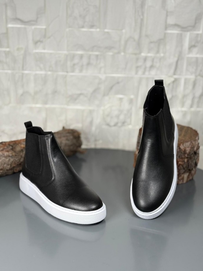  2025 SİYAH DERİ CHELSEA SİSLEY EVA TABAN BOT  - SİYAH DERİ BOT