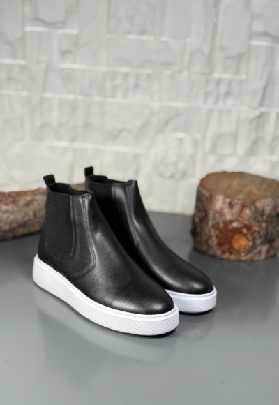  2025 SİYAH DERİ CHELSEA SİSLEY EVA TABAN BOT  - SİYAH DERİ BOT