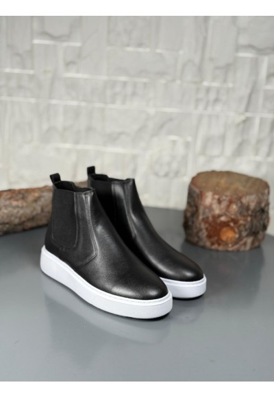  2025 SİYAH DERİ CHELSEA SİSLEY EVA TABAN BOT  - SİYAH DERİ BOT