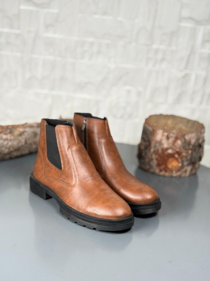  2025 TABA CRAZY ŞRINQIL MAT DERİ PRD FERMUARLI EVA TABAN BOT  - TABA CRAZY ŞRINQIL MAT DERİ