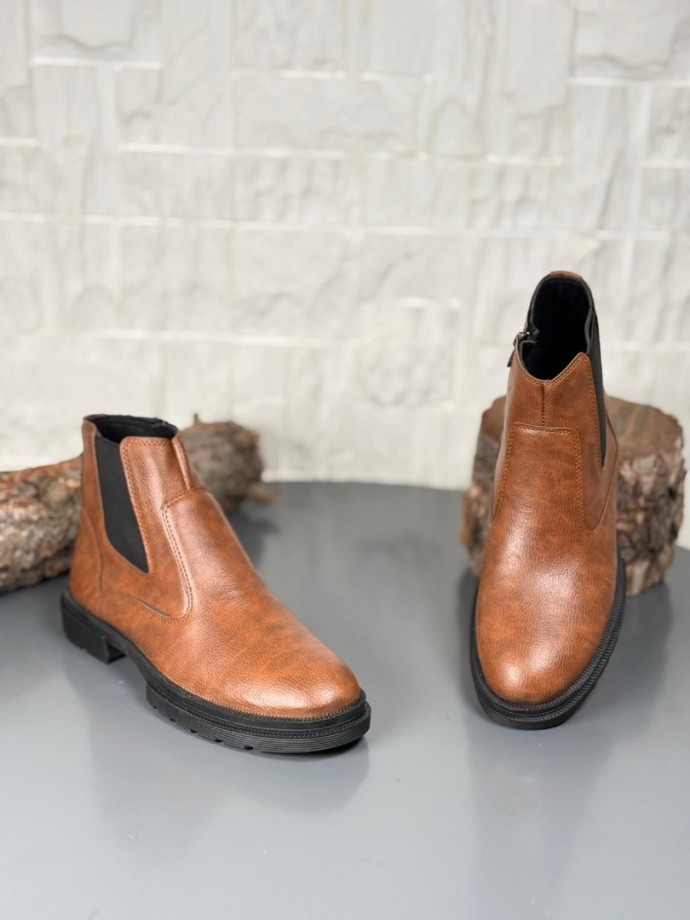  2025 TABA CRAZY ŞRINQIL MAT DERİ PRD FERMUARLI EVA TABAN BOT  - TABA CRAZY ŞRINQIL MAT DERİ