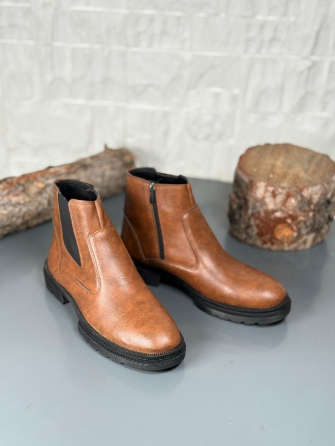  2025 TABA CRAZY ŞRINQIL MAT DERİ PRD FERMUARLI EVA TABAN BOT  - TABA CRAZY ŞRINQIL MAT DERİ