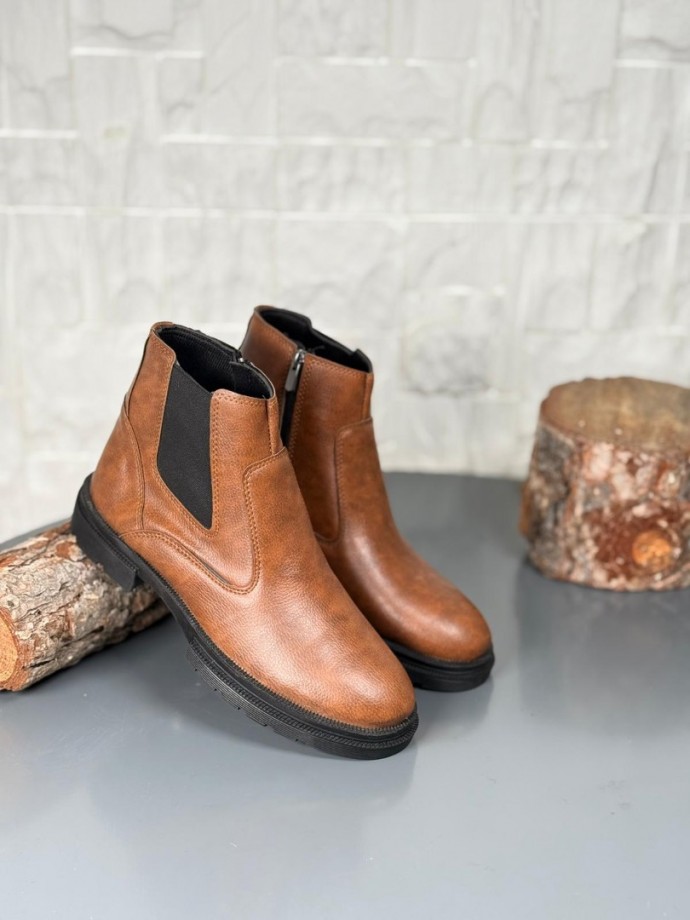  2025 TABA CRAZY ŞRINQIL MAT DERİ PRD FERMUARLI EVA TABAN BOT  - TABA CRAZY ŞRINQIL MAT DERİ