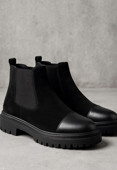 2025 SİYAH SÜET ÖNÜ DERİ BANDAJLI PRD EVA BOT - SİYAH SÜET  BOT