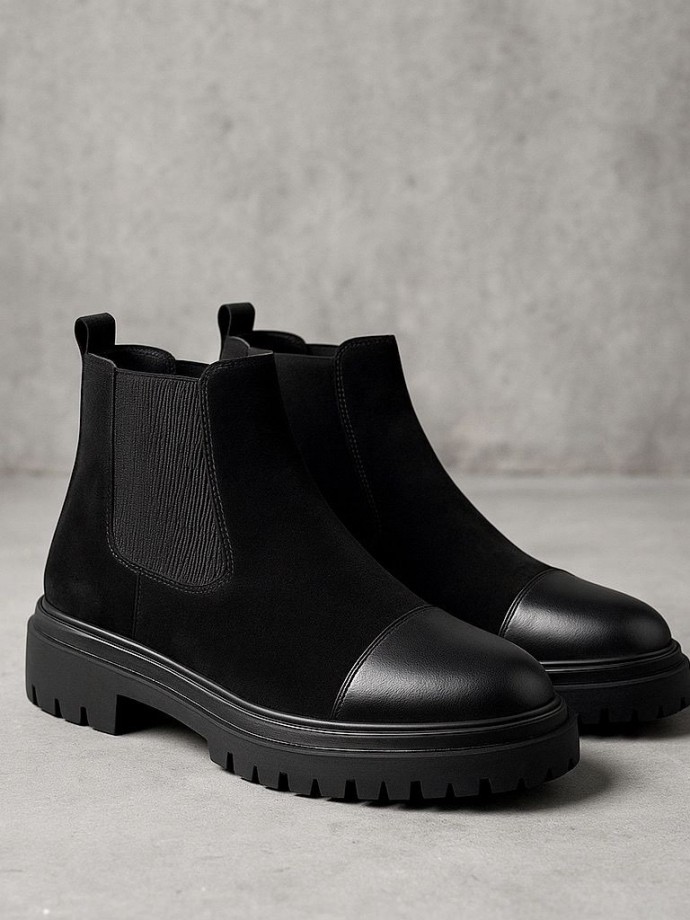 2025 SİYAH SÜET ÖNÜ DERİ BANDAJLI PRD EVA BOT - SİYAH SÜET  BOT