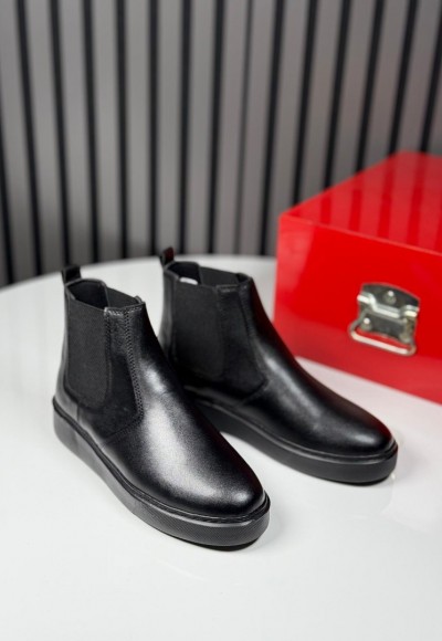 2025 SİSLEY SİYAH DERİ BANDAJLI BOT - SİYAH DERİ BOT