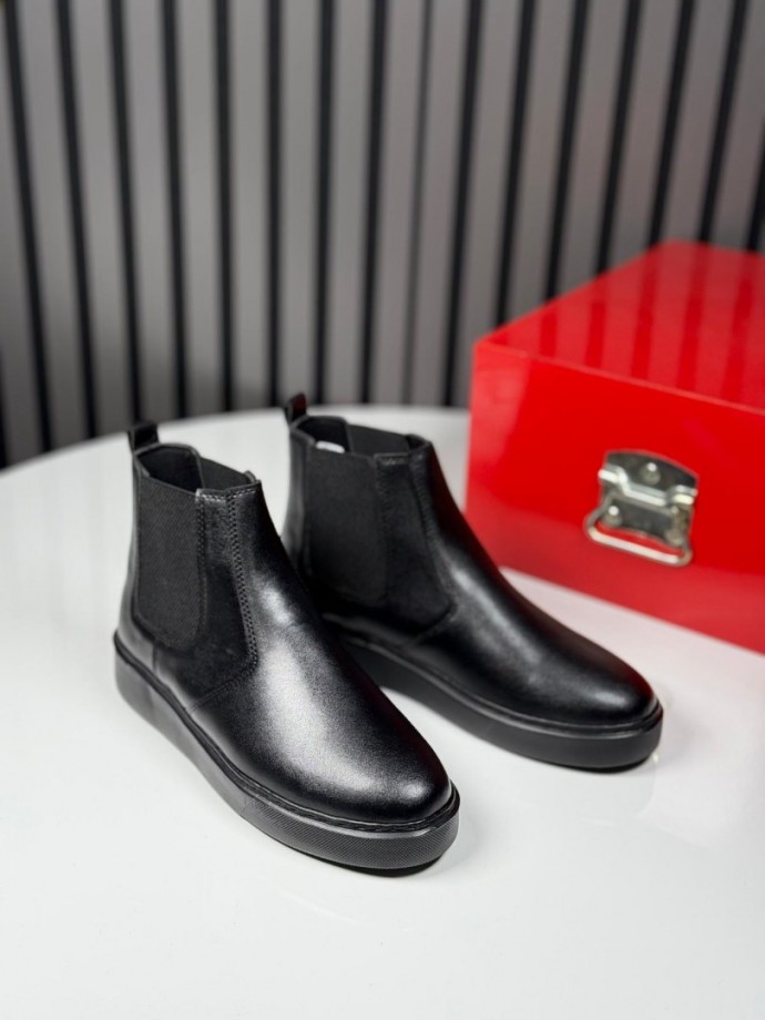 2025 SİSLEY SİYAH DERİ BANDAJLI BOT - SİYAH DERİ BOT