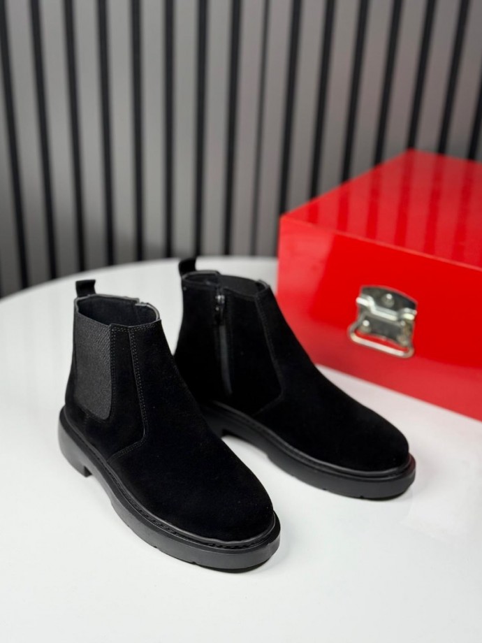 2025 İTALYAN SİYAH SÜET FERMUARLI BOT - SİYAH SÜET BOT