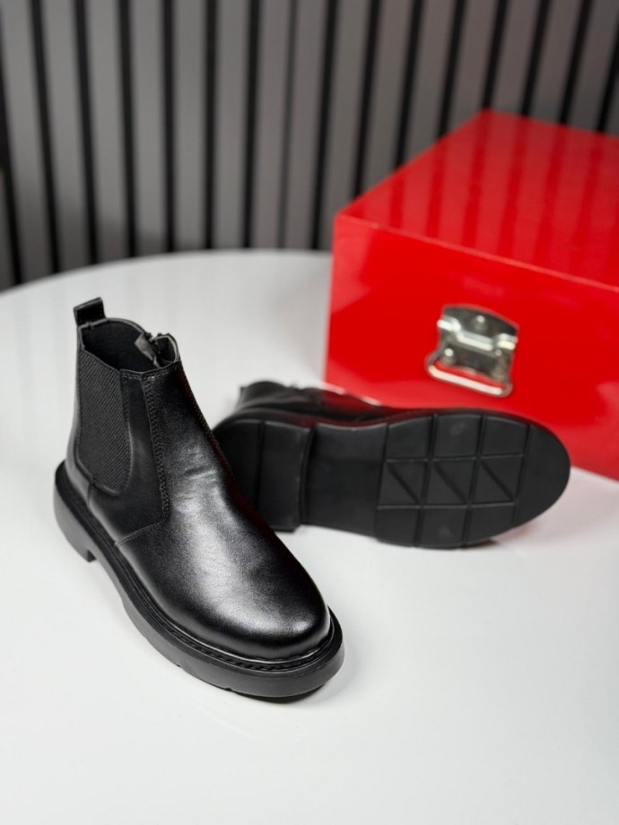  2025 SİYAH DERİ CHELSEA SİSLEY EVA TABAN BOT  - SİYAH DERİ BOT