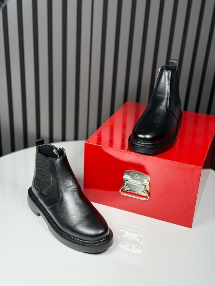  2025 SİYAH DERİ CHELSEA SİSLEY EVA TABAN BOT  - SİYAH DERİ BOT