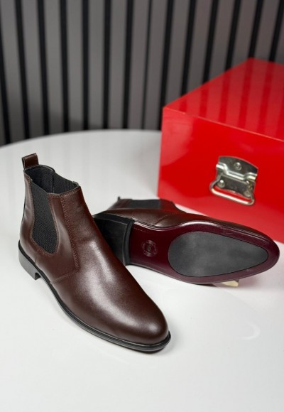 2025 KLASİK İTALYAN KAHVE DERİ BANDAJLI BOT - KAHVE DERİ BOT 