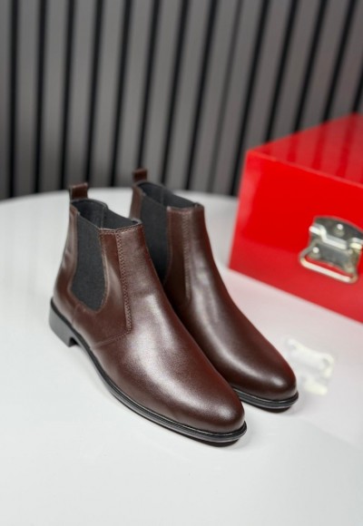 2025 KLASİK İTALYAN KAHVE DERİ BANDAJLI BOT - KAHVE DERİ BOT 