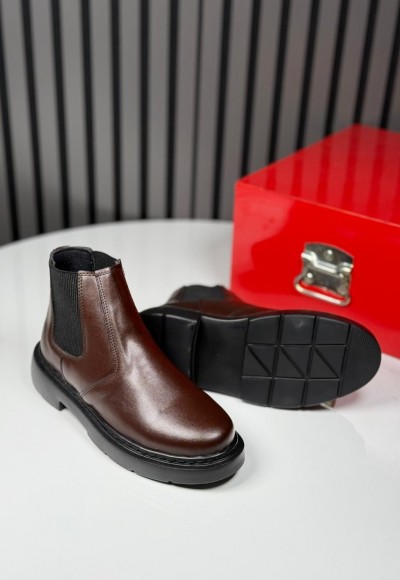  2025  CHELSEA KAHVE DERİ BANDAJLI BOT - KAHVE DERİ BOT