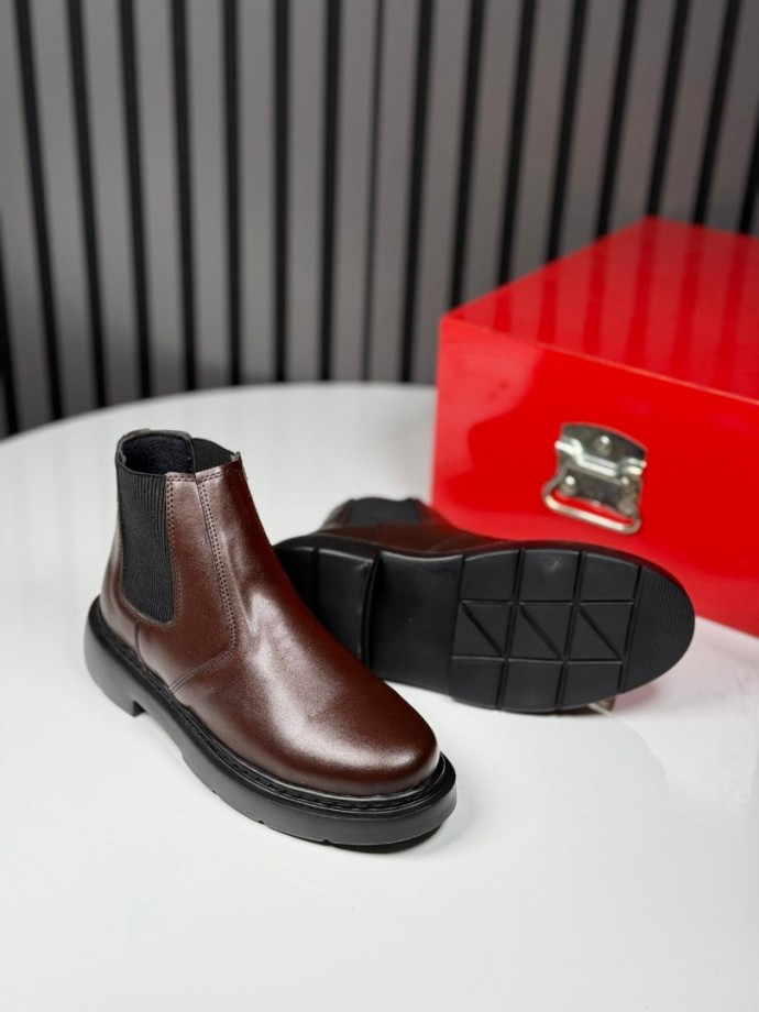  2025  CHELSEA KAHVE DERİ BANDAJLI BOT - KAHVE DERİ BOT