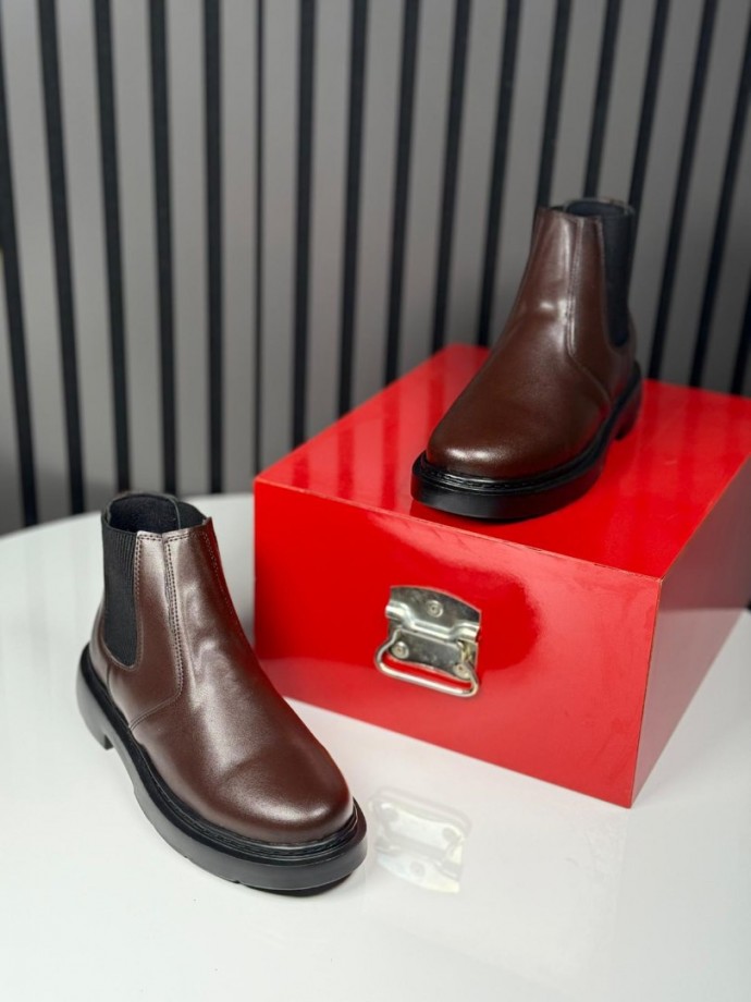  2025  CHELSEA KAHVE DERİ BANDAJLI BOT - KAHVE DERİ BOT