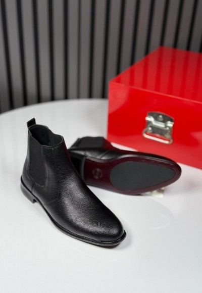  2025 KLASİK İTALYAN SİYAH PÜTÜR DERİ  BOT - İYAH PÜTÜR DERİ  BOT -