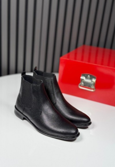  2025 KLASİK İTALYAN SİYAH PÜTÜR DERİ  BOT - İYAH PÜTÜR DERİ  BOT -