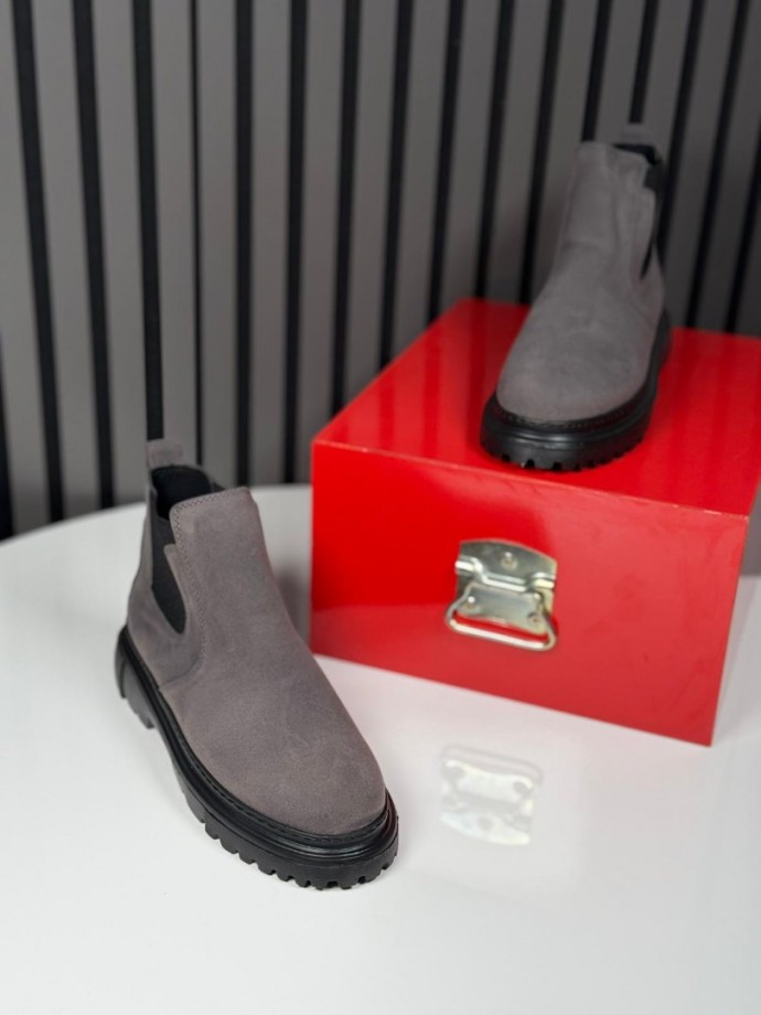 2025 İTALYAN GRİ SÜET BANDAJLI EVA BOT - GRİ SÜET  BOT